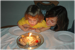 R�zi elf�jja a gyerty�kat.